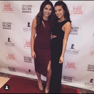 BCBG black cut out gown